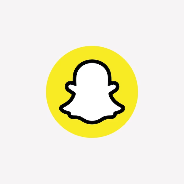 Snapchatのアプリアイコンをシンプルで認識しやすい背景に配した画像